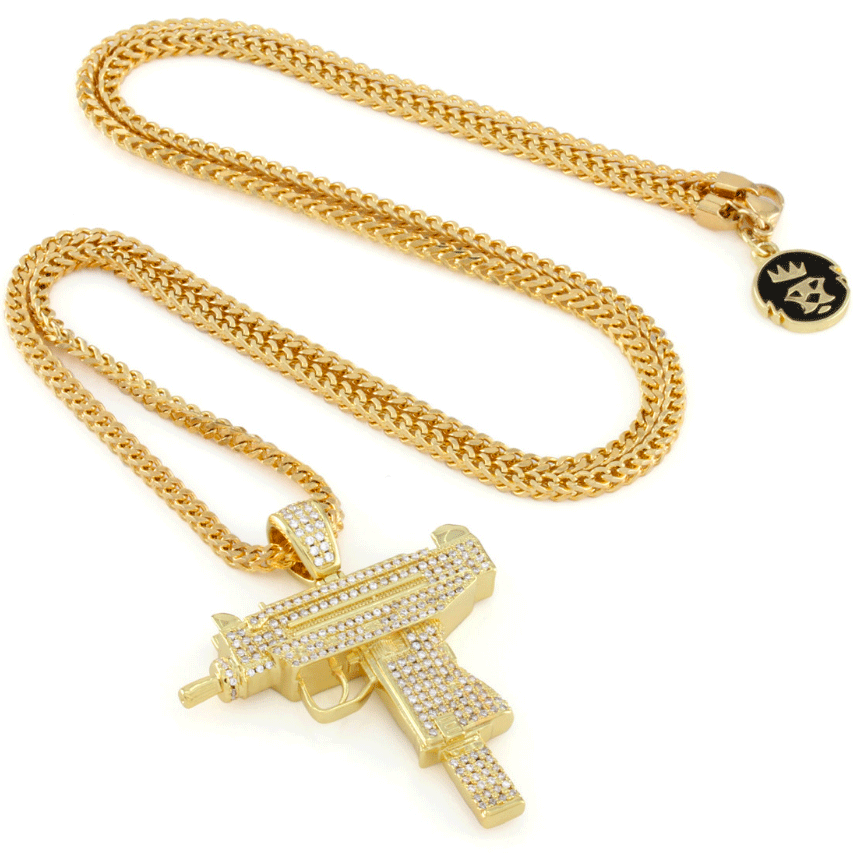 KING ICE 14K Gold Uzi Necklace - King Ice Jewelry